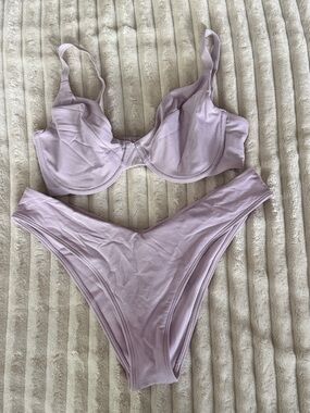 Abercrombie & Fitch Lilac Shimmer Underwire Bikini Set
